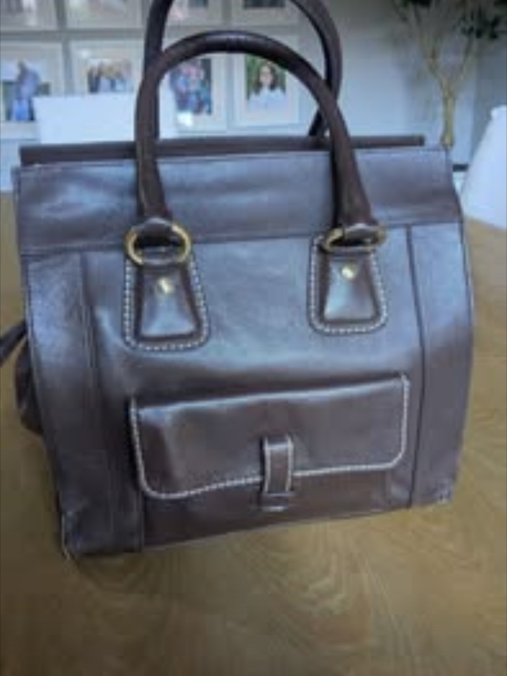Brown pebbled leather Talbots tote bag Purse